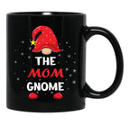 The Mom Gnome Christmas Matching Family Xmas Gnome (1) Black Gift Coffee Mug - Black