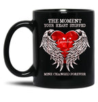 The Moment Your Heart Stopped Mine Changed Forever Grandma Black Gift Coffee Mug