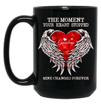The Moment Your Heart Stopped Mine Changed Forever Grandma Black Gift Coffee Mug