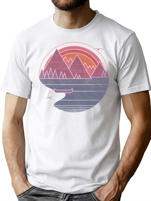 The Mountains Are Calling T-Shirt for Men & Women, T-Shirts Graphic Tee - White