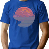The Mountains Are Calling T-Shirt for Men & Women, T-Shirts Graphic Tee - Blue