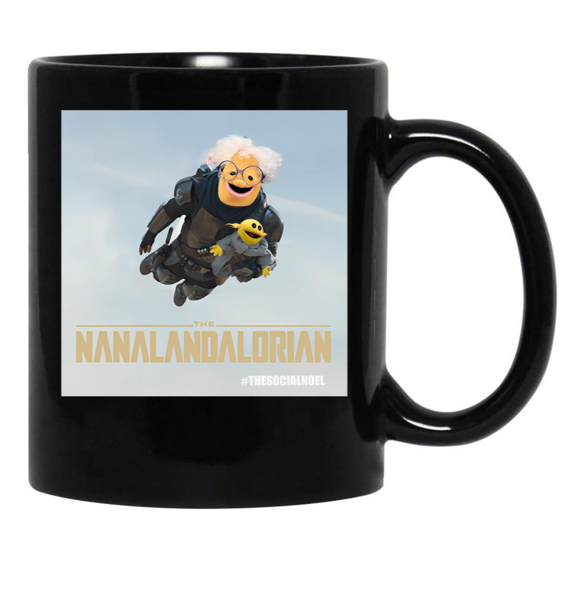 The Nanalandalorian Black Coffee Mug, Gift Coffee Mug - Black