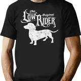 The Original Low Rider Dachshund Dog Funny Dachshund T-Shirt for Men & Women, T-Shirts Graphic Tee - Black
