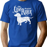 The Original Low Rider Dachshund Dog Funny Dachshund T-Shirt for Men & Women, T-Shirts Graphic Tee - Blue