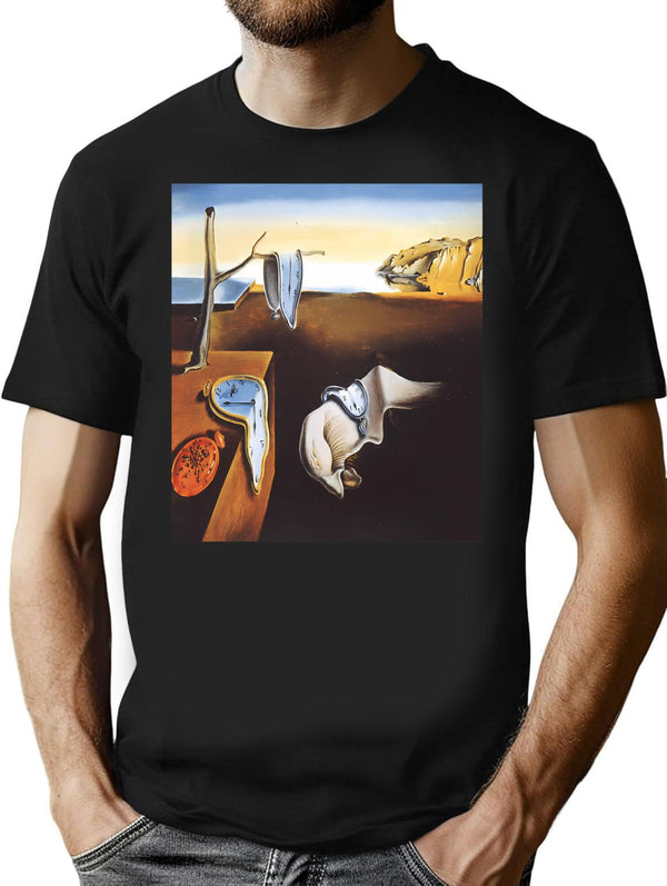 The Persistence Of Memory-Salvador Dali T-Shirt for Men & Women, T-Shirts Graphic Tee - Black