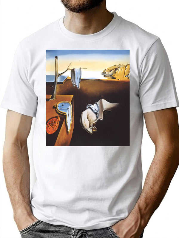 The Persistence Of Memory-Salvador Dali T-Shirt for Men & Women, T-Shirts Graphic Tee - White
