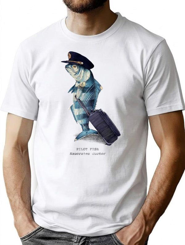 The Pilot T-Shirt for Men & Women, T-Shirts Graphic Tee - White