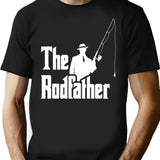 The Rodfather. Funny Fishing Quote For Fisherman T-Shirt for Men & Women, T-Shirts Graphic Tee - Black