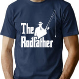 The Rodfather. Funny Fishing Quote For Fisherman T-Shirt for Men & Women, T-Shirts Graphic Tee - Navy