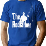 The Rodfather. Funny Fishing Quote For Fisherman T-Shirt for Men & Women, T-Shirts Graphic Tee - Blue