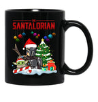 The Santalorian Chirstmas Santa Funny Star Christmas War Baby Cute Childen Alien Christmas Gift Black Gift Coffee Mug - Black