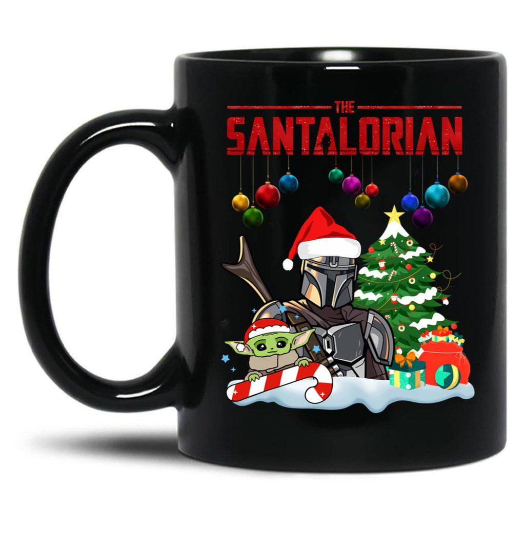 The Santalorian Chirstmas Santa Funny Star Christmas War Baby Cute Childen Alien Christmas Gift Black Gift Coffee Mug