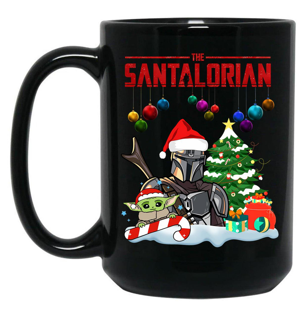 The Santalorian Chirstmas Santa Funny Star Christmas War Baby Cute Childen Alien Christmas Gift Black Gift Coffee Mug