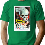The Screaming Skull T-Shirt for Men & Women, T-Shirts Graphic Tee - Green