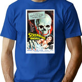 The Screaming Skull T-Shirt for Men & Women, T-Shirts Graphic Tee - Blue