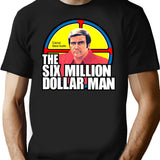 The Six Million Dollar Man Logo Vintage Premium Heavyweight Cotton T-Shirt - Black