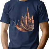 The Snail'S Daydream T-Shirt for Men & Women, T-Shirts Graphic Tee - Navy
