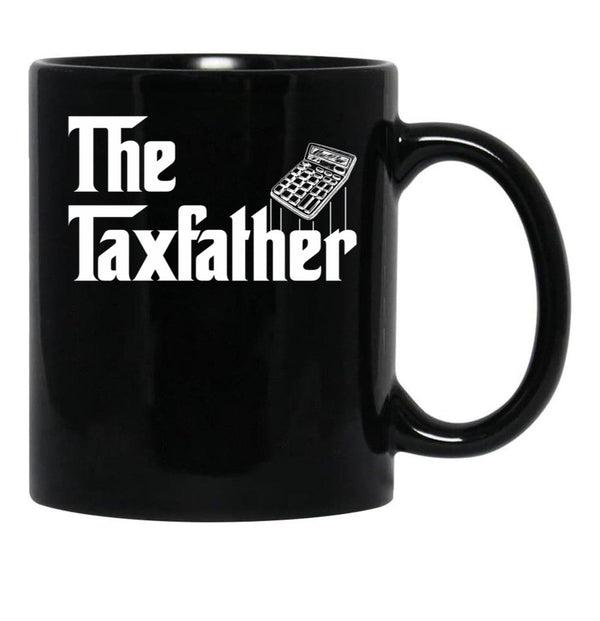 The Taxfather Accounting Gift Funny Accountant Tax Father Black Coffee Mug - Black