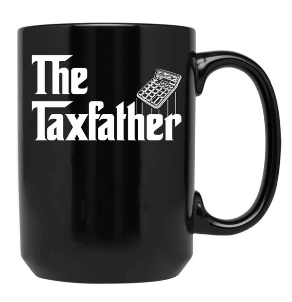 The Taxfather Accounting Gift Funny Accountant Tax Father Black Coffee Mug - Black