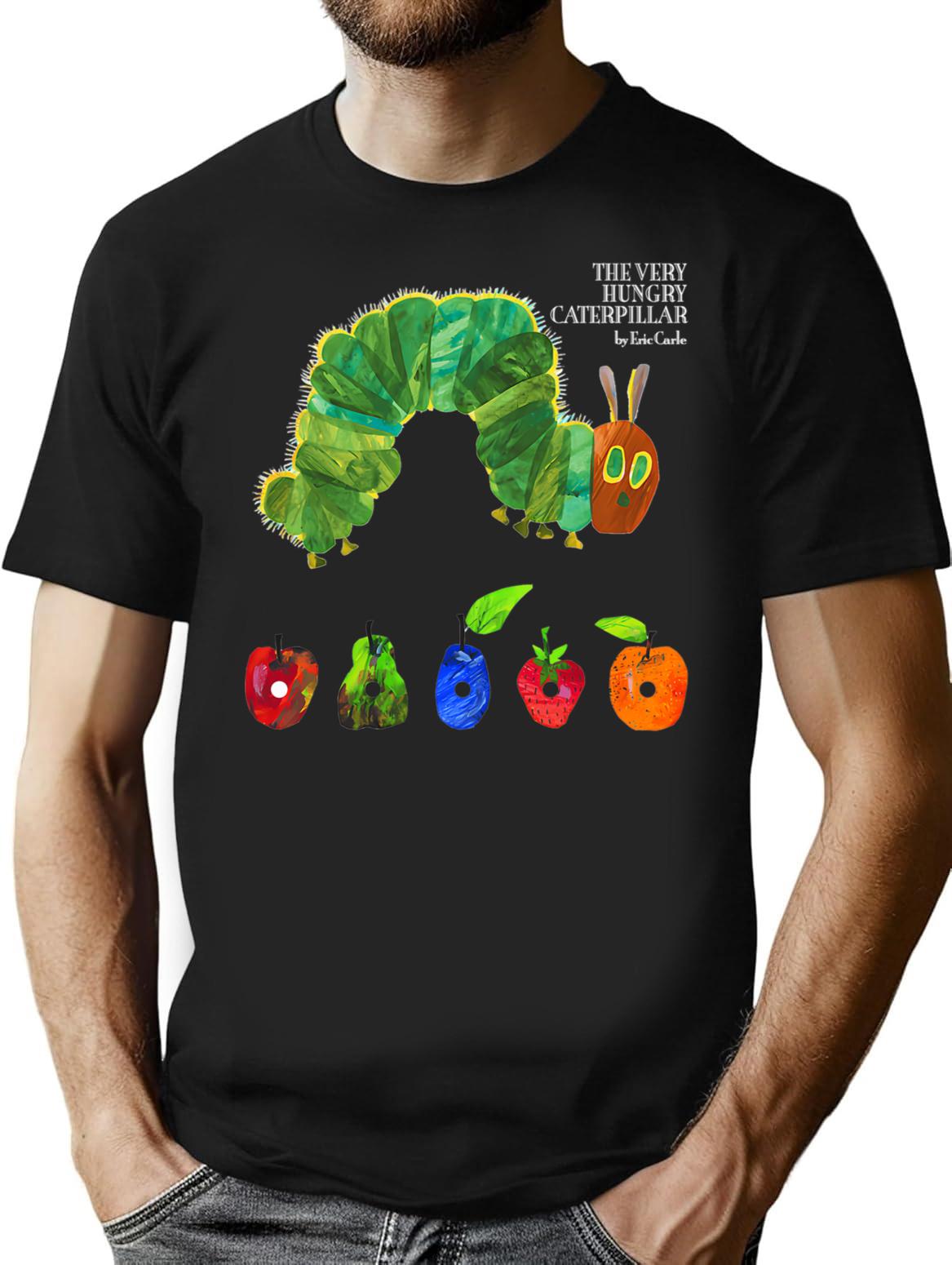 The Very Hungry Caterpillar Vintage Mens For Women Classic T-Shirt for Men & Women, T-Shirts Graphic Tee - Black