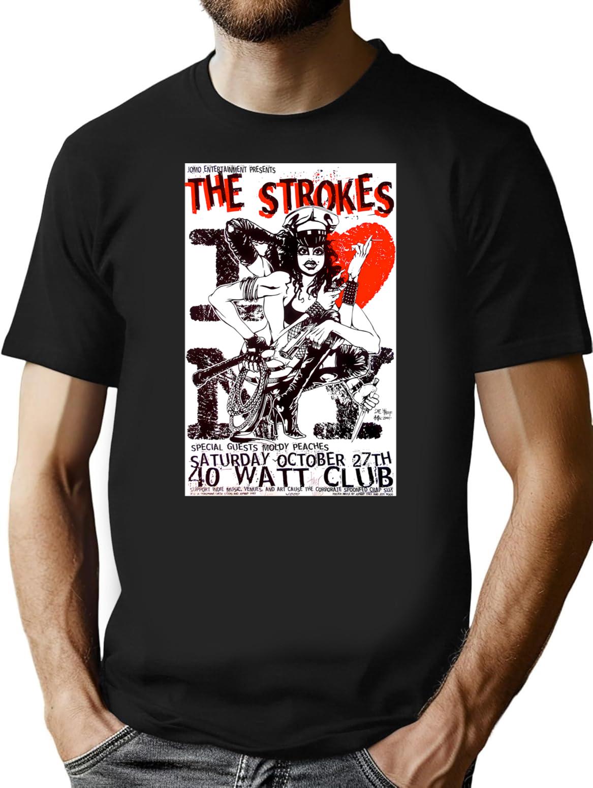 The Vintage Music Art T-Shirt for Men & Women, T-Shirts Graphic Tee - Black