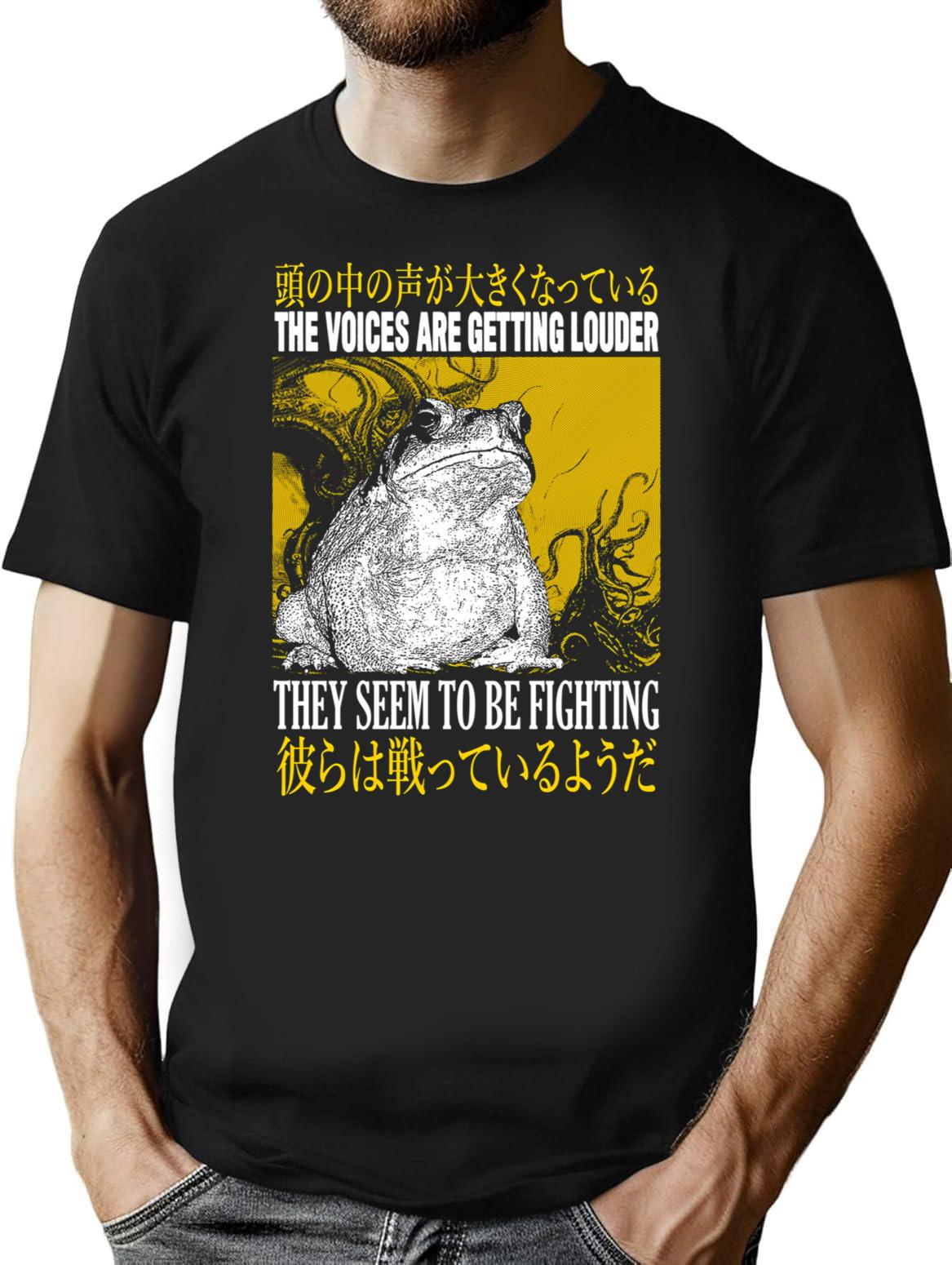 The Voices Are Getting Louder Frog T-Shirt for Men & Women, T-Shirts Graphic Tee - Black