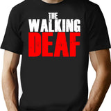 The Walking Deaf - Funny Talking Deaf Sign Words T-Shirt for Men & Women, T-Shirts Graphic Tee - Black