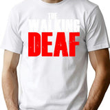 The Walking Deaf - Funny Talking Deaf Sign Words T-Shirt for Men & Women, T-Shirts Graphic Tee - White