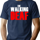 The Walking Deaf - Funny Talking Deaf Sign Words T-Shirt for Men & Women, T-Shirts Graphic Tee - Navy
