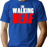 The Walking Deaf - Funny Talking Deaf Sign Words T-Shirt for Men & Women, T-Shirts Graphic Tee - Blue