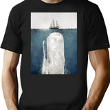 The White Whale T-Shirt for Men & Women, T-Shirts Graphic Tee - Black