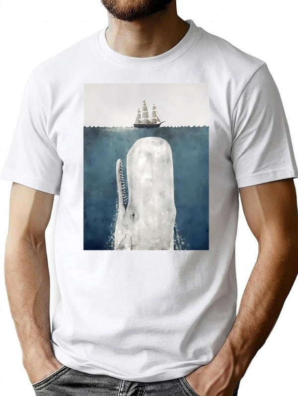 The White Whale T-Shirt for Men & Women, T-Shirts Graphic Tee - White