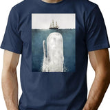 The White Whale T-Shirt for Men & Women, T-Shirts Graphic Tee - Navy