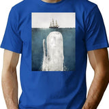 The White Whale T-Shirt for Men & Women, T-Shirts Graphic Tee - Blue