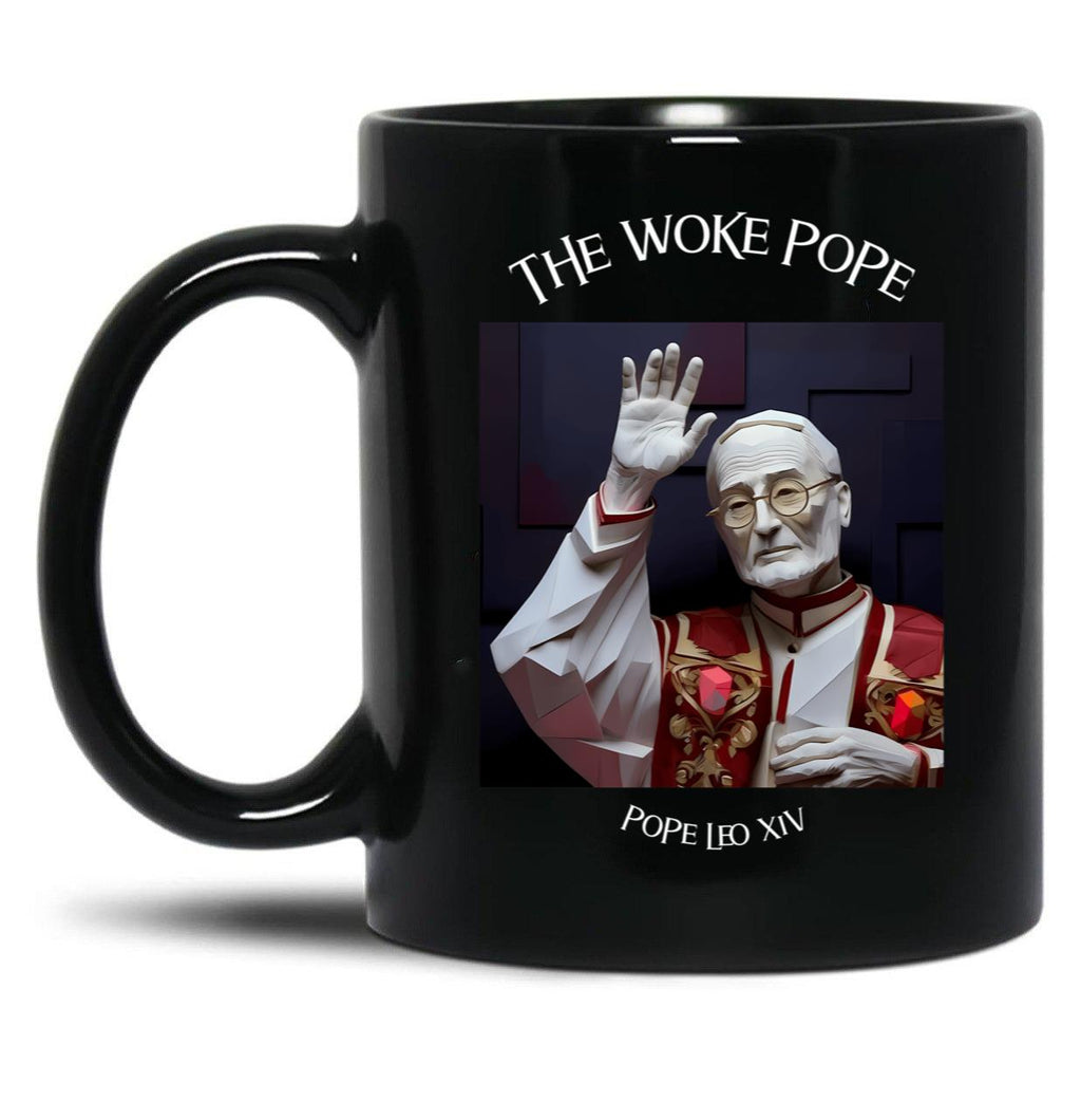 The Woke Pope Leo Xiv Feminist Black Coffee Mug