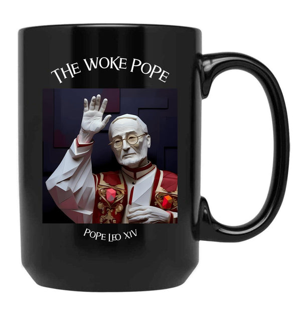 The Woke Pope Leo Xiv Feminist Black Coffee Mug - Black
