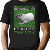 The World Can End Capybara T-Shirt for Men & Women, T-Shirts Graphic Tee - Black