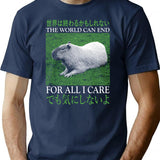 The World Can End Capybara T-Shirt for Men & Women, T-Shirts Graphic Tee - Navy