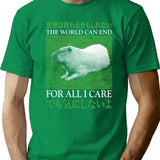 The World Can End Capybara T-Shirt for Men & Women, T-Shirts Graphic Tee - Green
