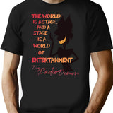 The World Is A Stage The Radio Demon Hazbin Hotel Black Premium Heavyweight Cotton T-Shirt - Black