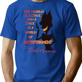 The World Is A Stage The Radio Demon Hazbin Hotel Black Premium Heavyweight Cotton T-Shirt - Blue