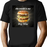 The World is My Big Mac Premium Heavyweight Cotton T-Shirt - Black