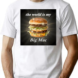 The World is My Big Mac Premium Heavyweight Cotton T-Shirt - White