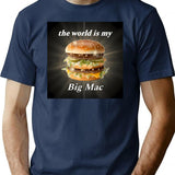 The World is My Big Mac Premium Heavyweight Cotton T-Shirt - Navy