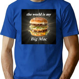 The World is My Big Mac Premium Heavyweight Cotton T-Shirt - Blue
