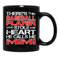 There'S This Baseball Player Who Stole My Heart He Calls Me Mimi Graphic Black Gift Coffee Mug - Black