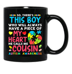 There'S This Boy He Calls Me Cousin Autism Awareness (1) Black Gift Coffee Mug - Black