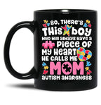 There'S This Boy He Calls Me Mom T Mug Autism Awareness Black Gift Coffee Mug