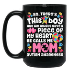 There'S This Boy He Calls Me Mom T Mug Autism Awareness Black Gift Coffee Mug