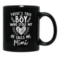 Theres This Boy Who Stole My Heart He Calls Me Mimi Black Gift Coffee Mug - Black